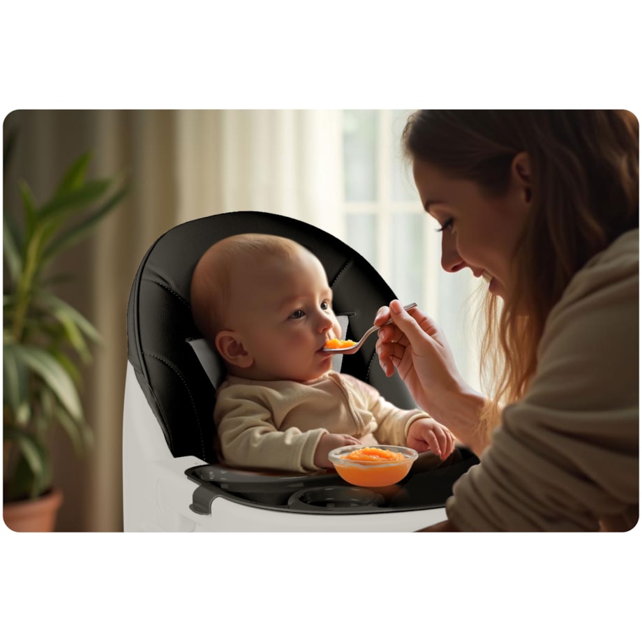 Krzesełko do karmienia dla dzieci Ricokids Mani czarne 3w1 regulowane fotelik tacka
