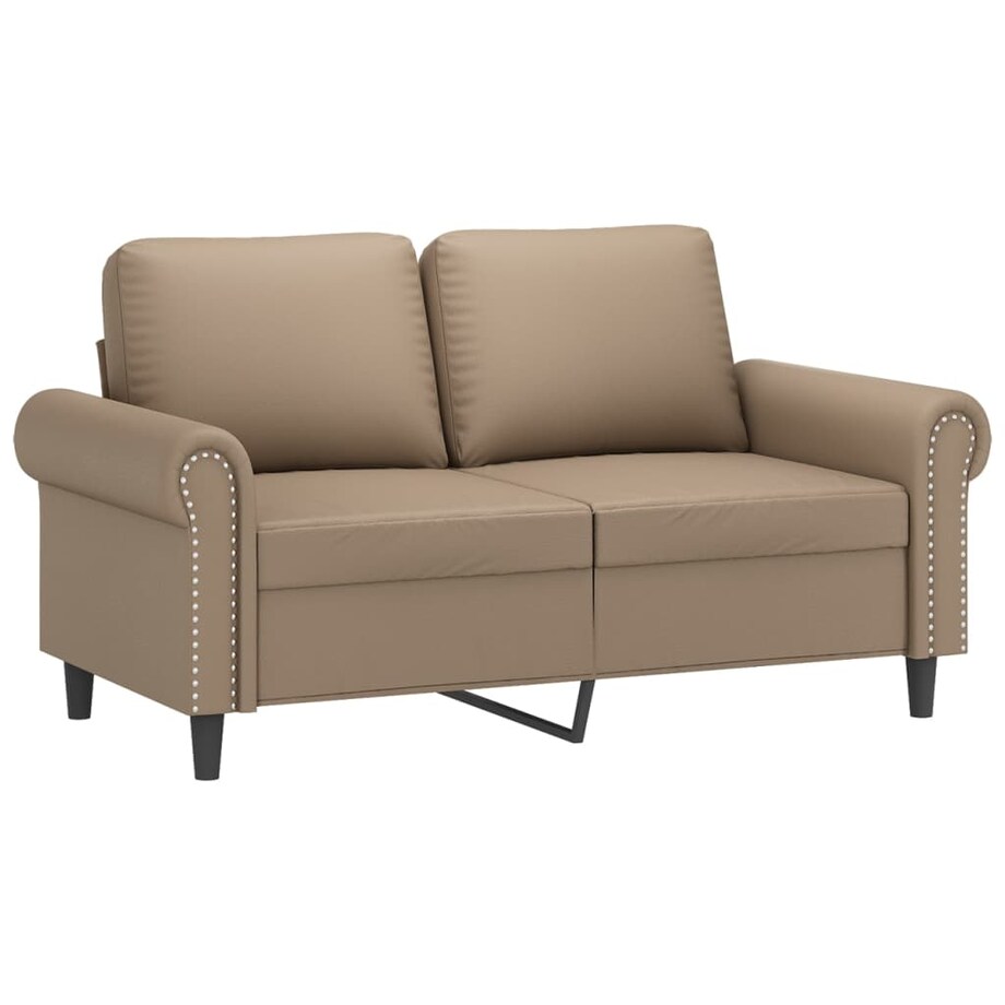 vidaXL 2-osobowa sofa, kolor cappuccino, 120 cm, sztuczna skóra