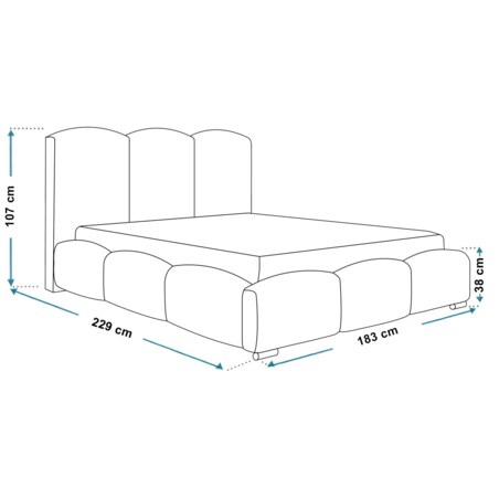 Łóżko sypialniane 160x200 BEN 14 z pojemnikiem - czarne