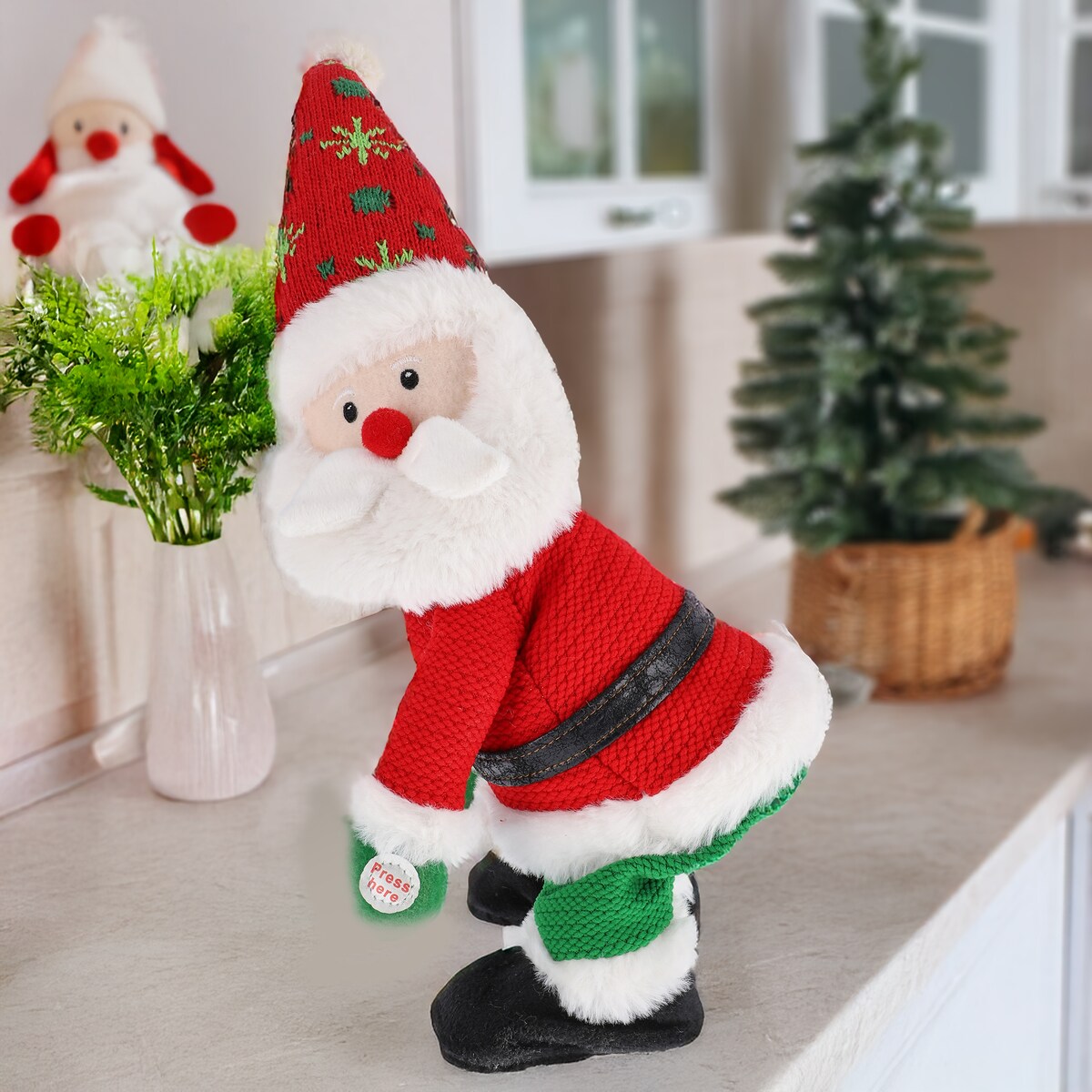 SKRZAT grający TAŃCZĄCY krasnal świąteczny PIOSENKI Mikołaj gnom JUMIhome