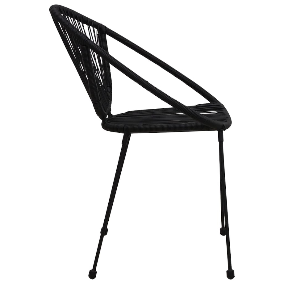 vidaXL Krzesła ogrodowe, 2 szt., rattan PVC, czarne