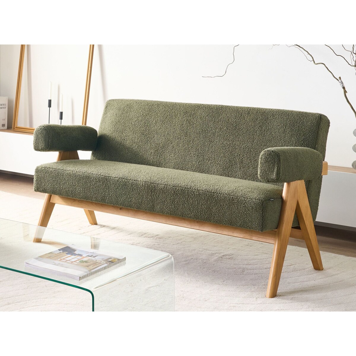 Sofa TAMRE Boucle Zielony dla 2 osób