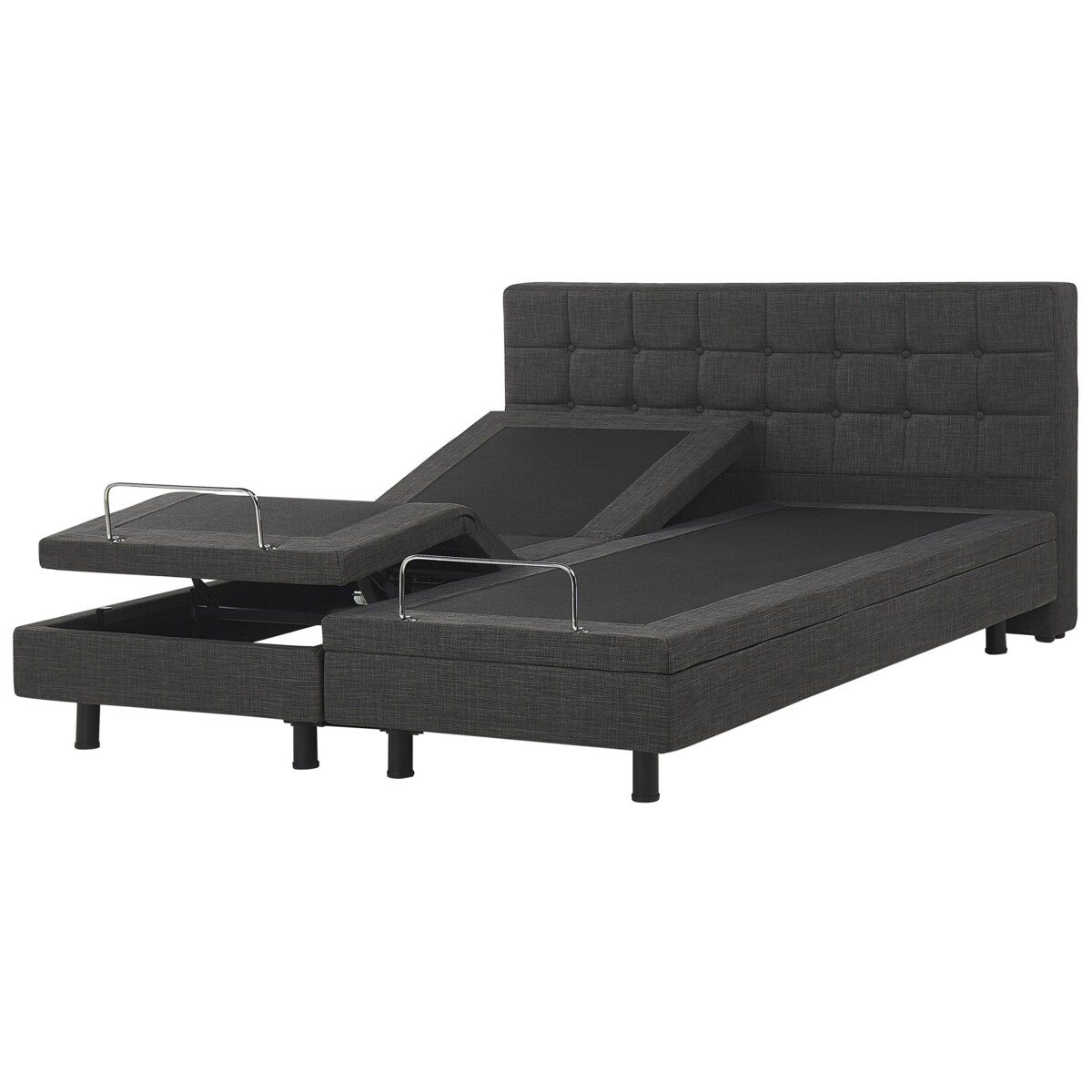 Łóżko regulowane tapicerowane 180 x 200 cm szare DUKE