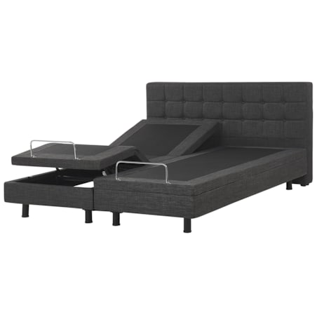 Łóżko regulowane tapicerowane 180 x 200 cm szare DUKE