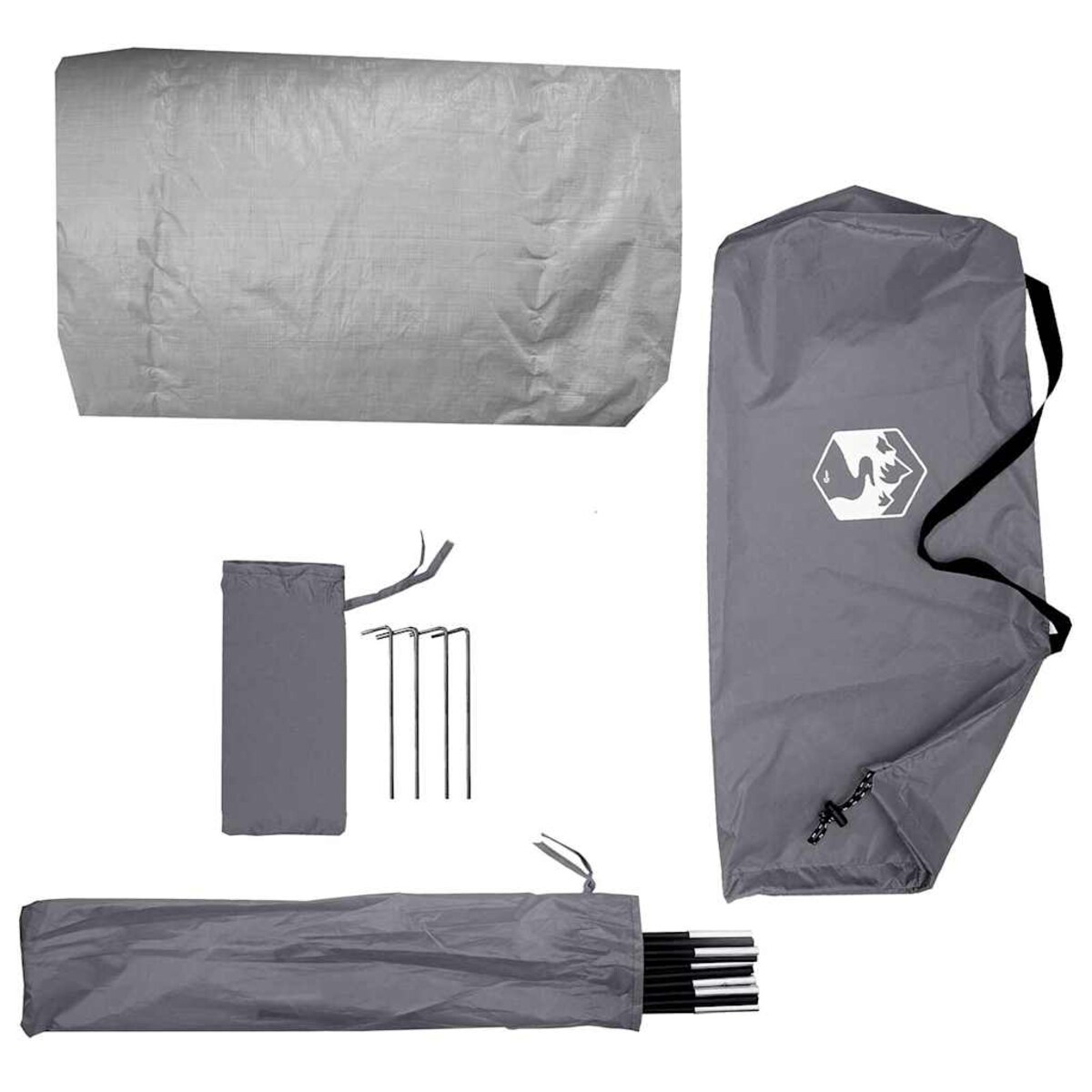 vidaXL Namiot z dachem Inny Szary i czarny 236 x 108 x 120 cm