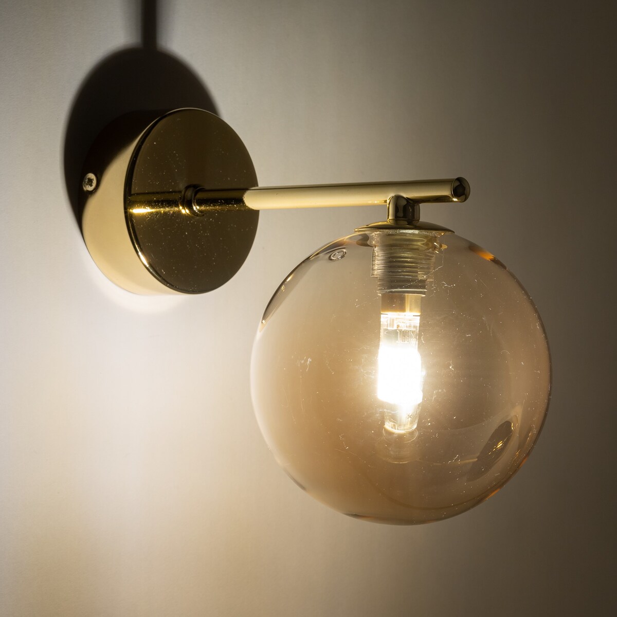 Kinkiet ESTERA GOLD 4778 TK Lighting złoty z białym kloszem G9 6W do salonu sypialni korytarza