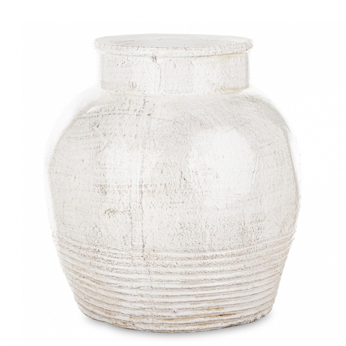 Wazon ceramiczny, postarzany 25x20x20 cm JULIANO-3 biały small