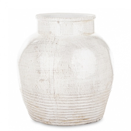 Wazon ceramiczny, postarzany 25x20x20 cm JULIANO-3 biały small