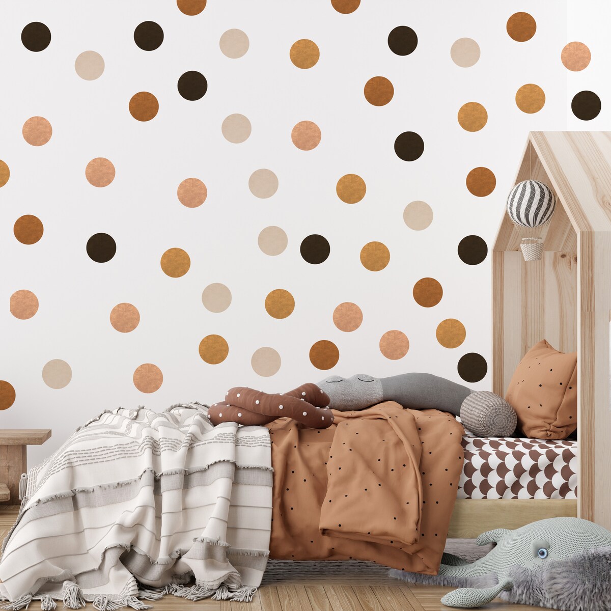 Naklejki Dla Dzieci GROSZKI Kropki Styl Boho ZESTAW 50szt.