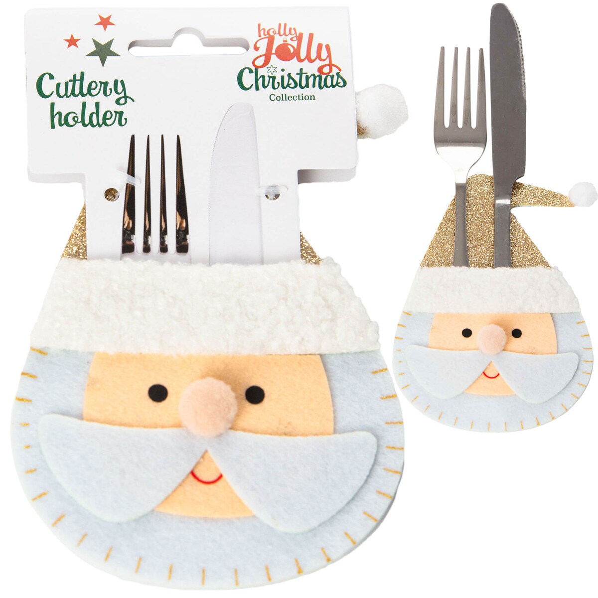 Świąteczna Kieszonka Etui Pokrowiec Na Sztućce Filc Mikołaj 10X14,5 Cm
