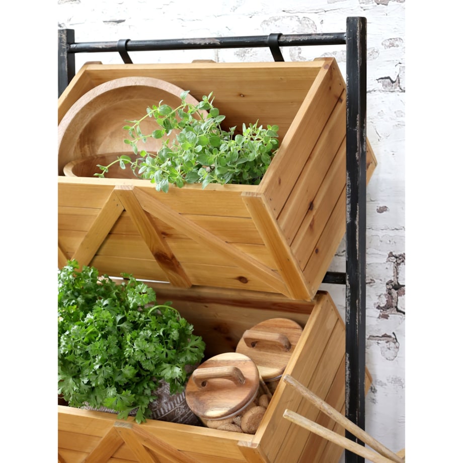 Stojak metalowy ze skrzyniami na owoce 104 cm