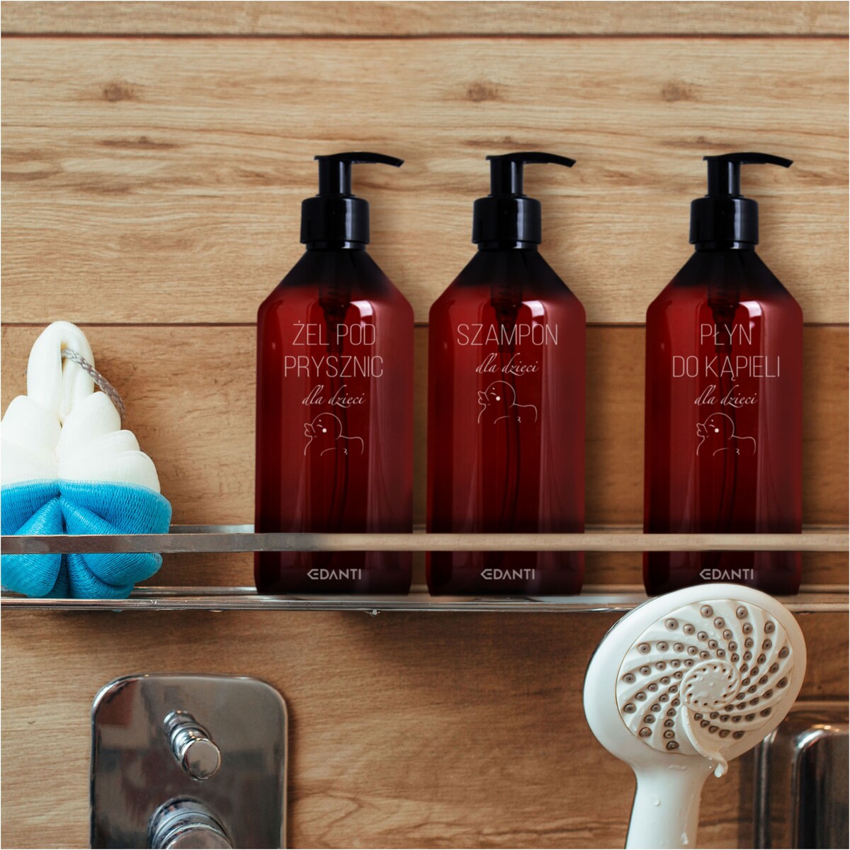 3X Dozownik Z Pompką Butelka Do Szamponu Żelu Pod Prysznic Zestaw Dla Dzieci Dziecięcy Do Łazienki