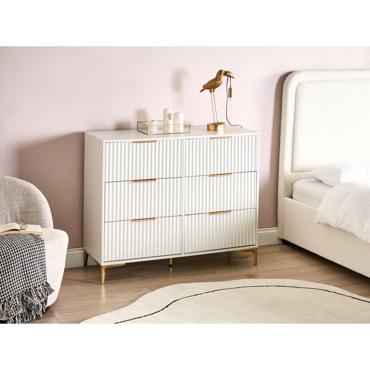 Komoda 6 szuflad WALCOTT Biały