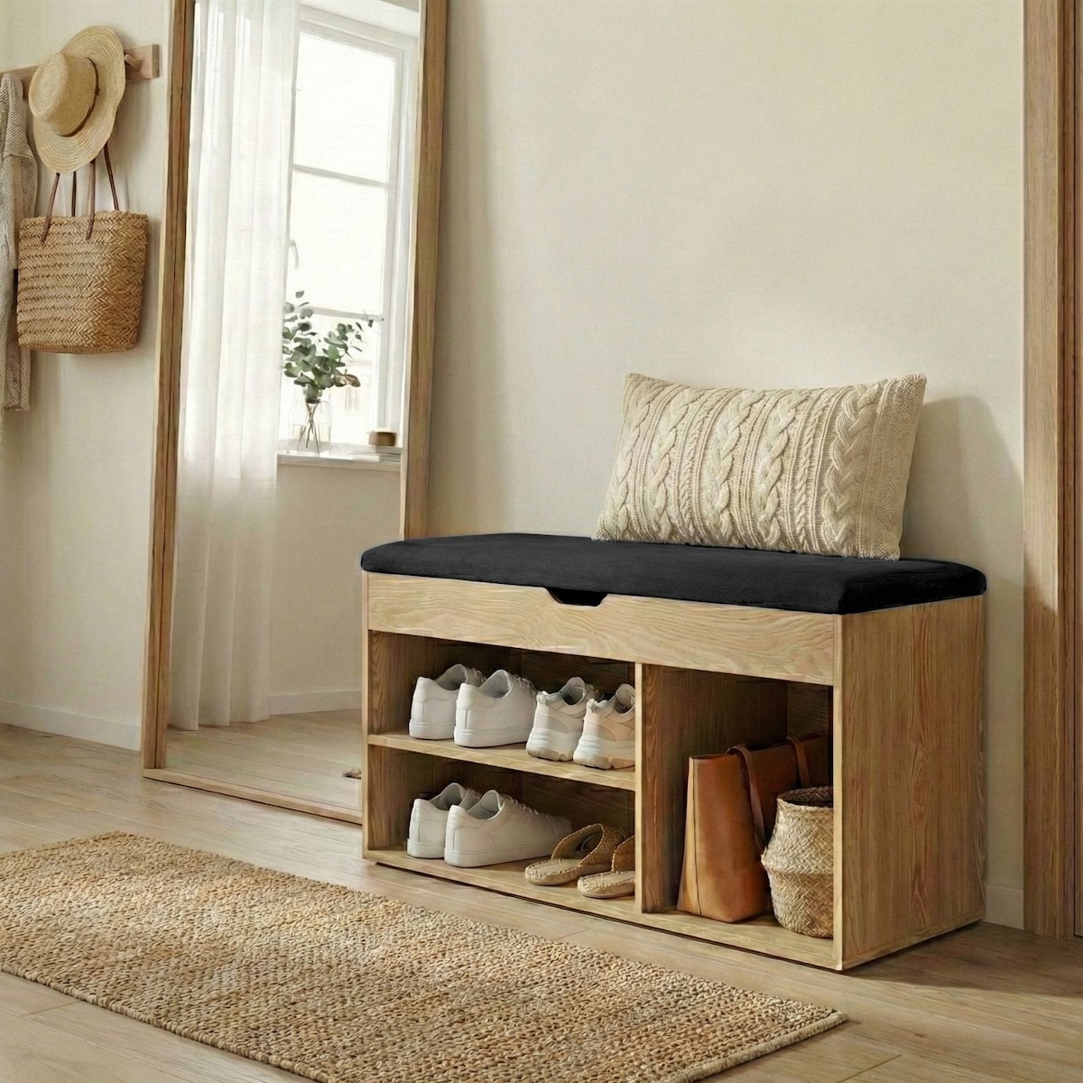 Szafka na buty z siedziskiem TRIA, 103 x 30 x 46 cm