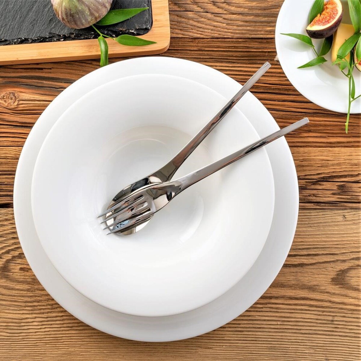 VILLA ITALIA Serwis obiadowy porcelanowy na 6 osób PLUS WHITE