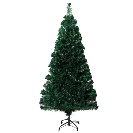 vidaXL Sztuczna choinka ze stojakiem, zielona, 150 cm, światłowód