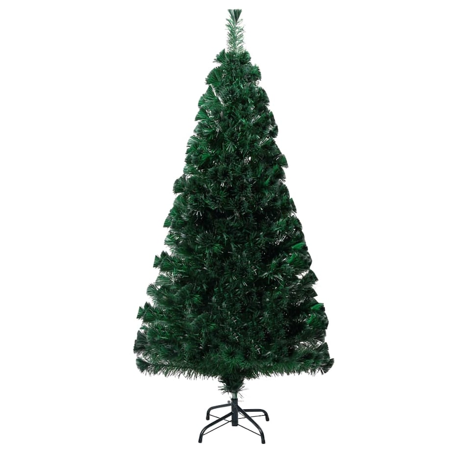 vidaXL Sztuczna choinka ze stojakiem, zielona, 150 cm, światłowód