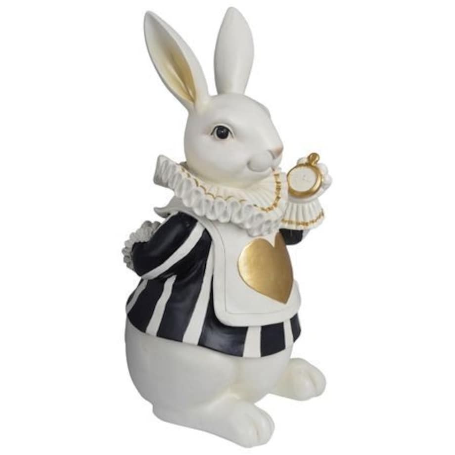 Dekoracja - królik ze złotym sercem i zegarkiem 33x17,5x14,5 cm RUFO - IV