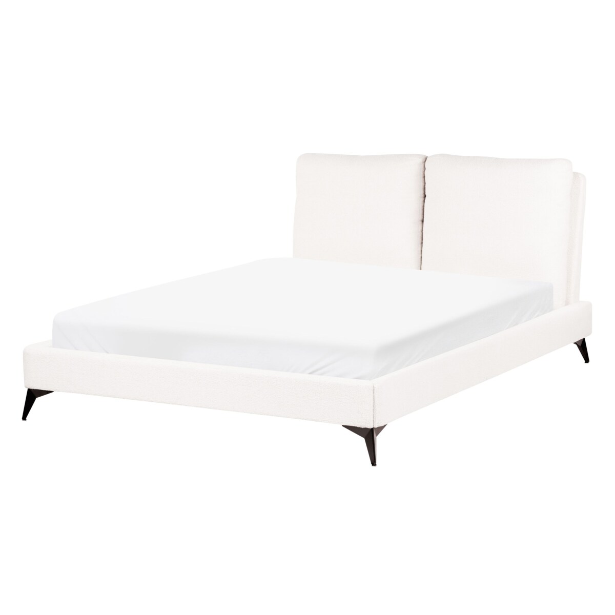 Łóżko Boucle MELLE 140 x 200 cm Złamana biel