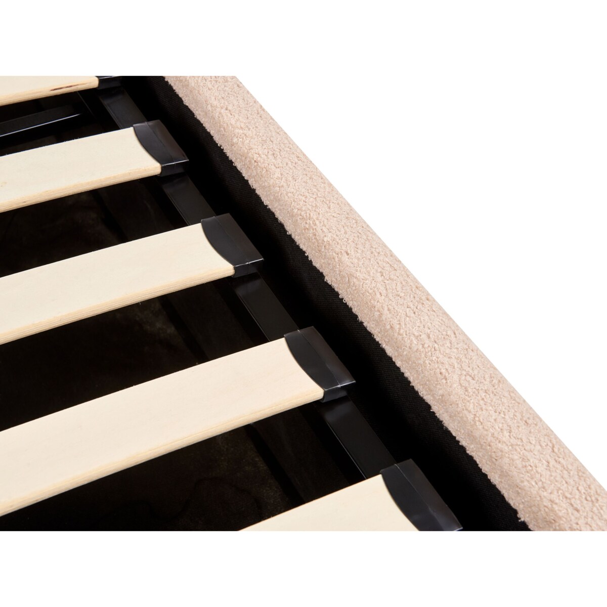 Łóżko z pojemnikiem Boucle ORBEY 180 x 200 cm Beżowy