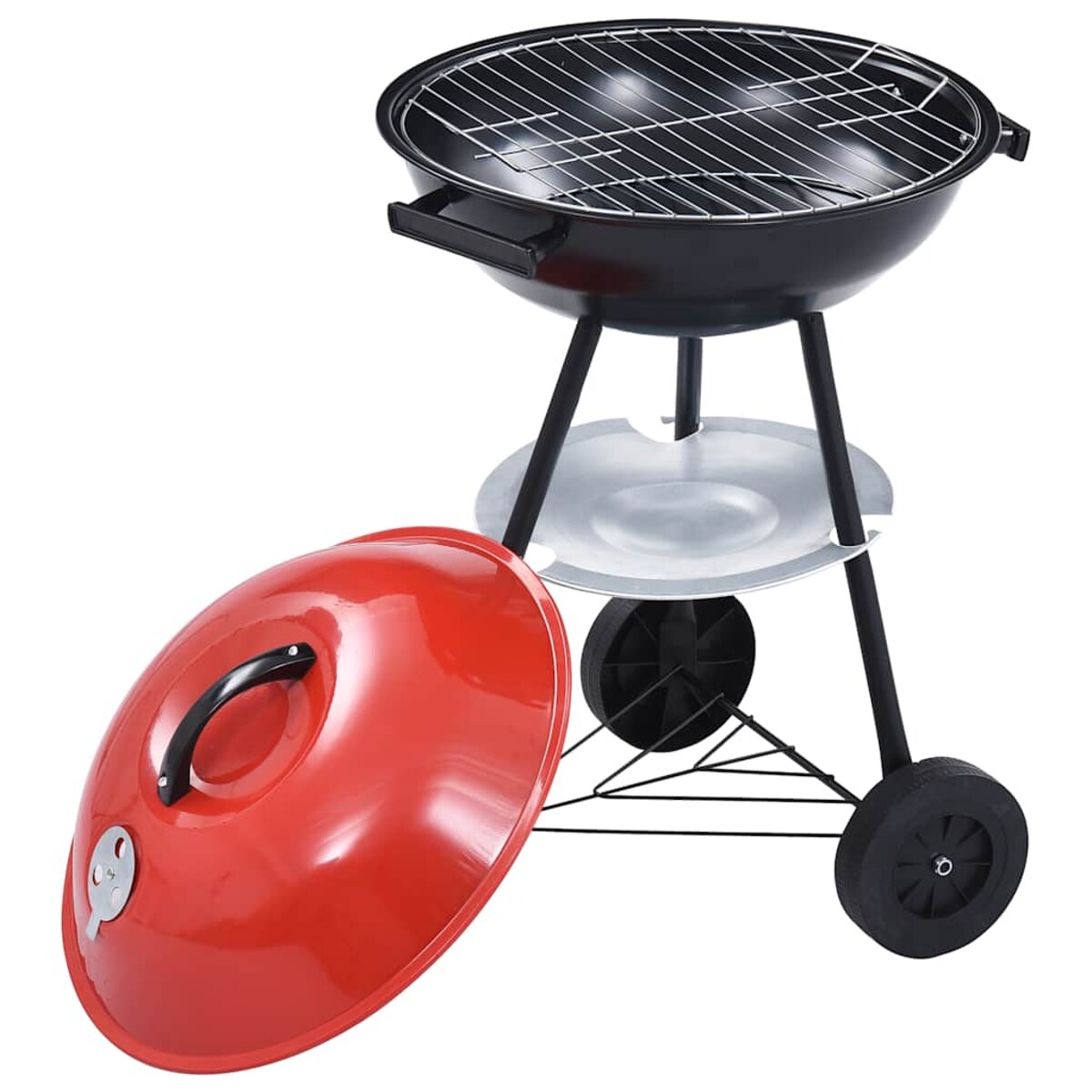 vidaXL Przenośny grill węglowy XXL, z kółkami, 44 cm