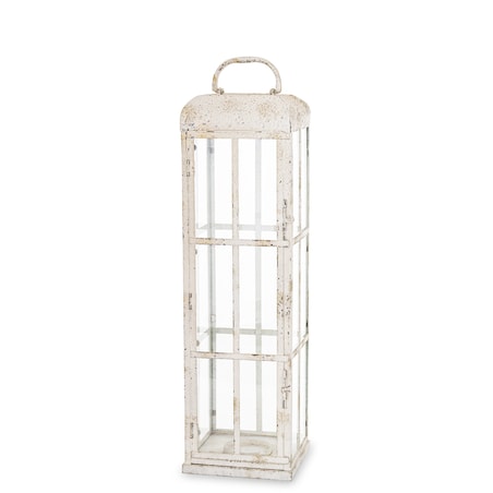Lampion metalowy ze szkłem 66x18x18 cm MAGRO-2 niski