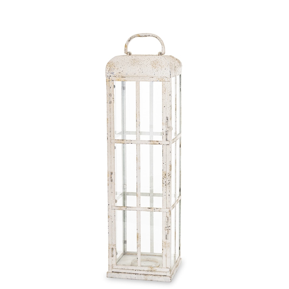 Lampion metalowy ze szkłem 66x18x18 cm MAGRO-2 niski