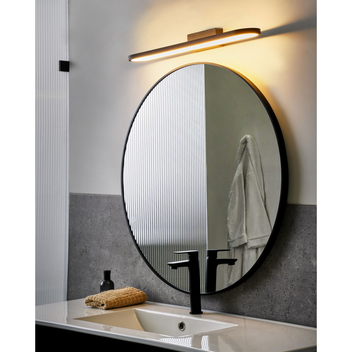 Kinkiet LED obrazowy/łazienkowy MIDOU Metal Czarny