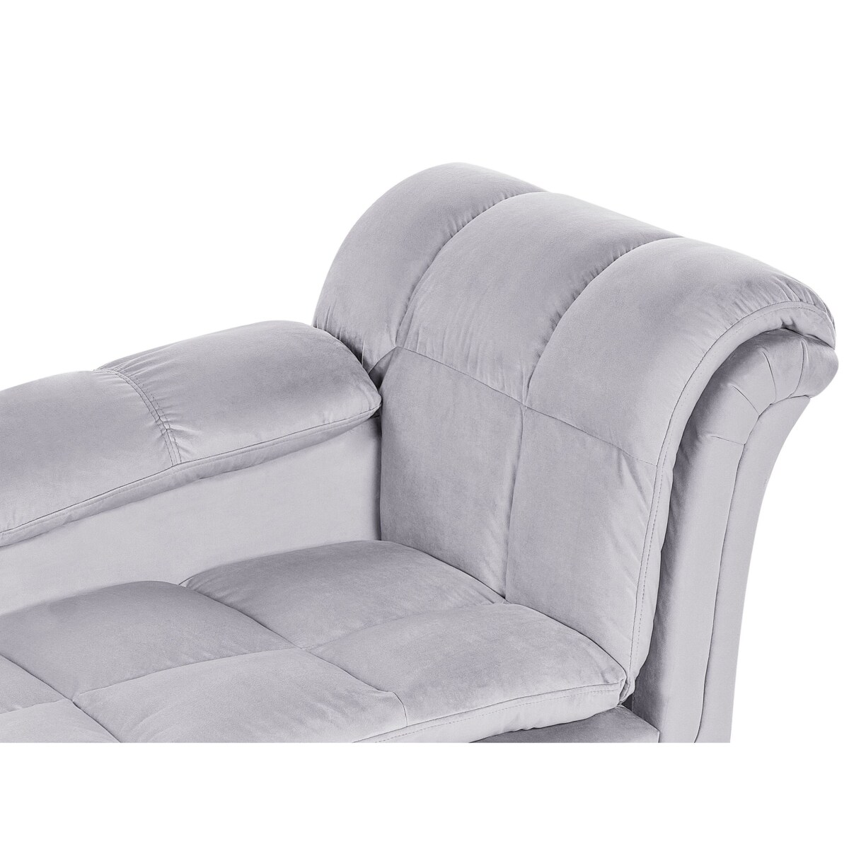 Szezlong prawostronny welurowy szary LORMONT