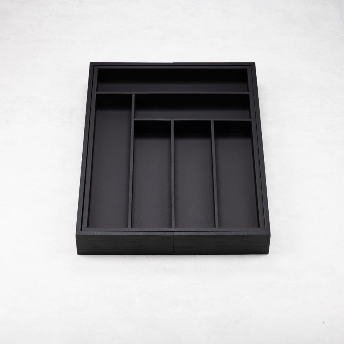 Wkład organizer do szuflady na sztućce rozsuwany czarny KINGHOFF