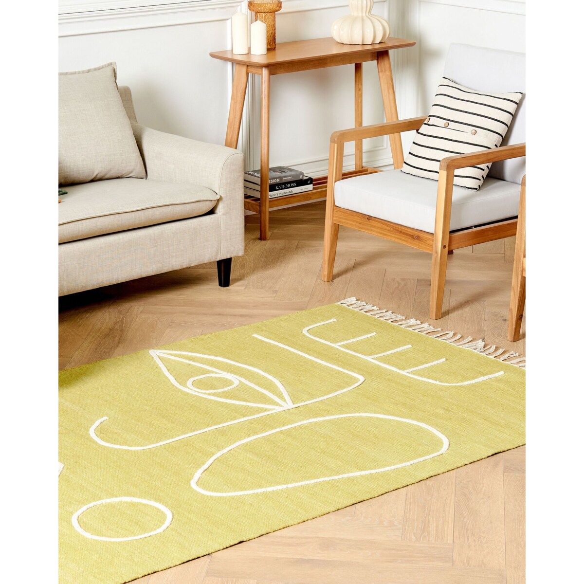 Dywan 140 x 200 cm żółty YAVU