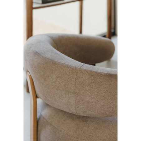 Fotel z tkaniny szenilowej Jolie, szenilowe, kawa z mlekiem