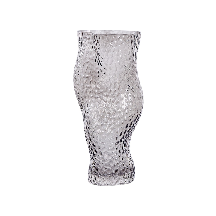 Wazon na kwiaty szklany 31 cm szary DYTIKO