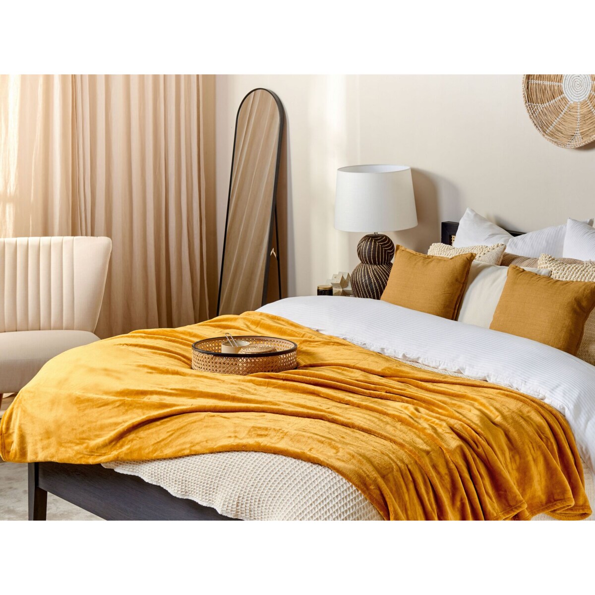 Koc 200 x 220 cm pomarańczowy BAYBURT