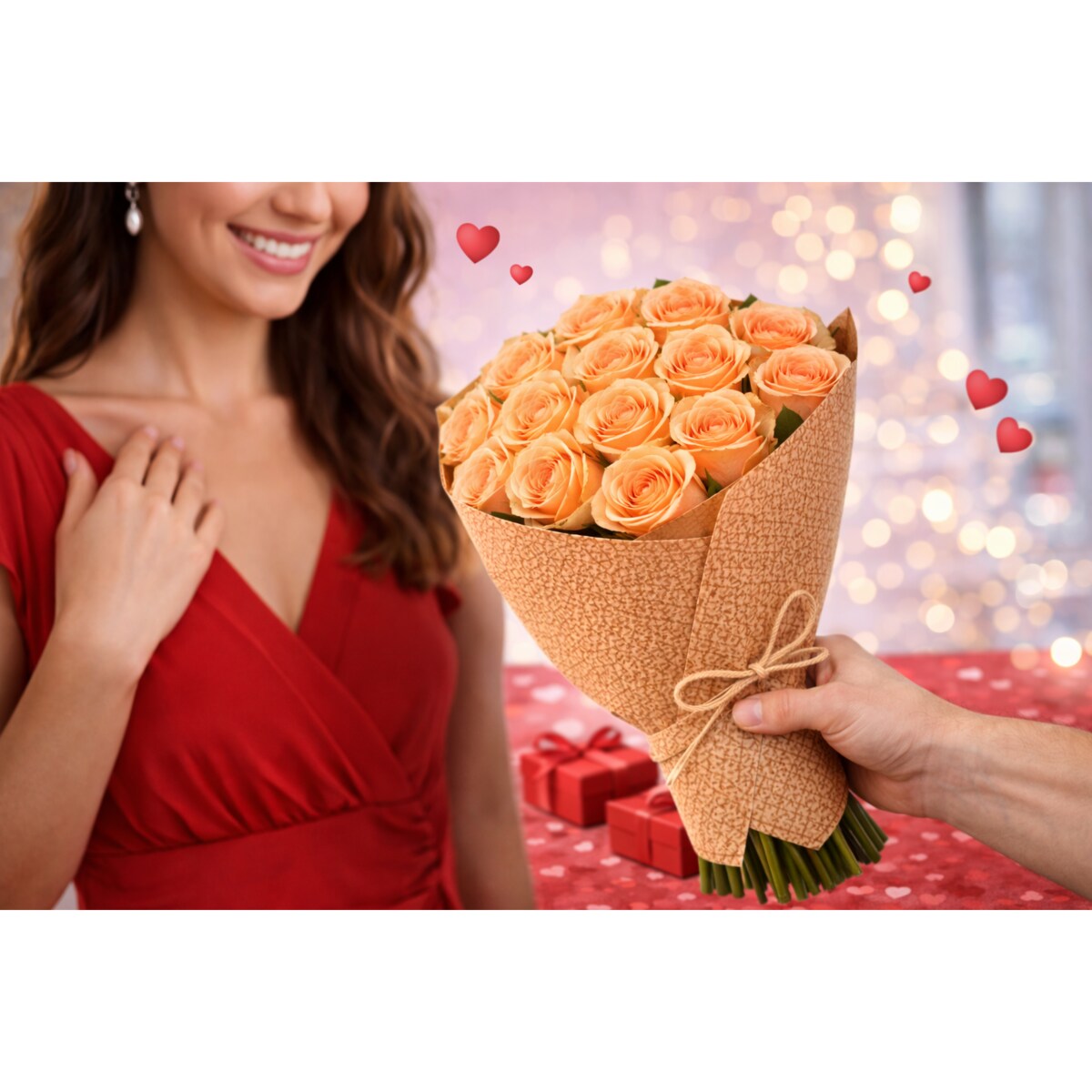 Bukiet różowy Pink Mondial – 25 sztuk, wysokość 40-45 cm (Ekwador)