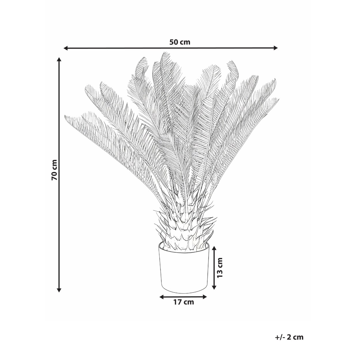 Sztuczna roślina ARECA PALM TREE 70 cm Złoty