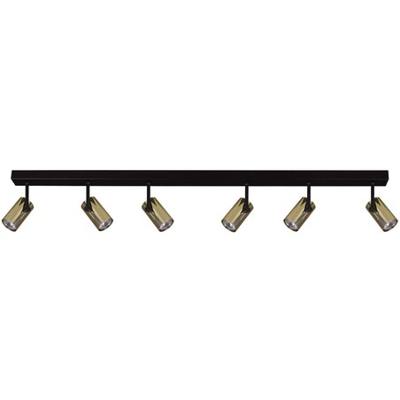 Loftowa LAMPA sufitowa K-4838 Kaja metalowa OPRAWA regulowany plafon reflektorki na listwie czarne złote