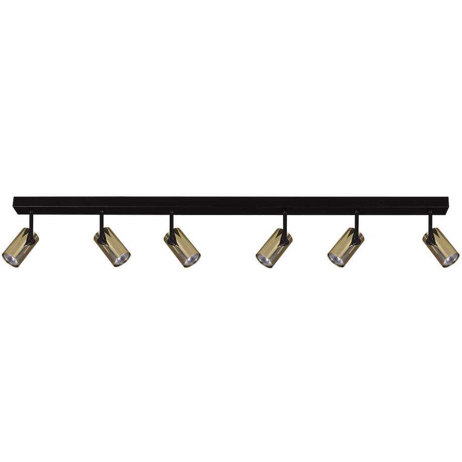 Loftowa LAMPA sufitowa K-4838 Kaja metalowa OPRAWA regulowany plafon reflektorki na listwie czarne złote