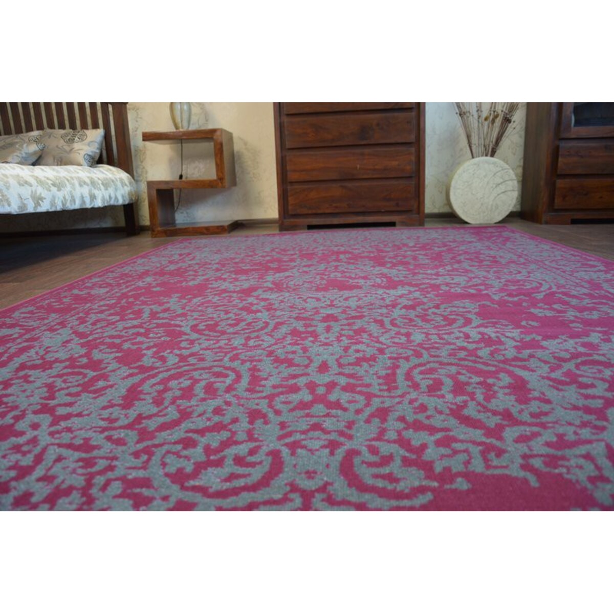 Dywan Vintage 22208/082 bordo / szary rozeta 200x290 cm