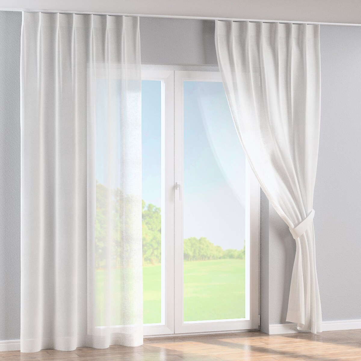 Zasłona na haczykach flex pojedynczych 130x260 prześwitujący ecru