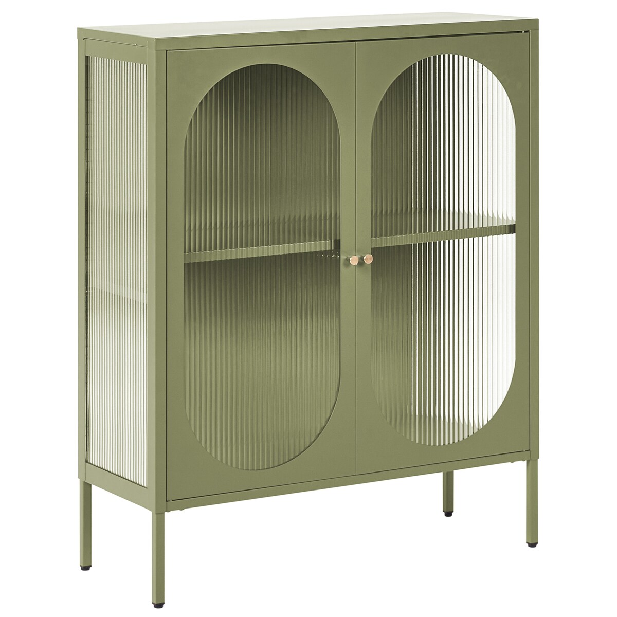 Szafka ze szklanymi drzwiami SARRE Metal 90 cm Zielony