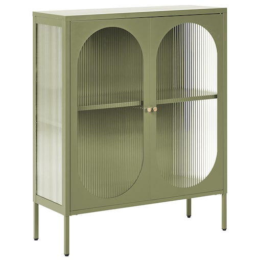 Szafka ze szklanymi drzwiami SARRE Metal 90 cm Zielony