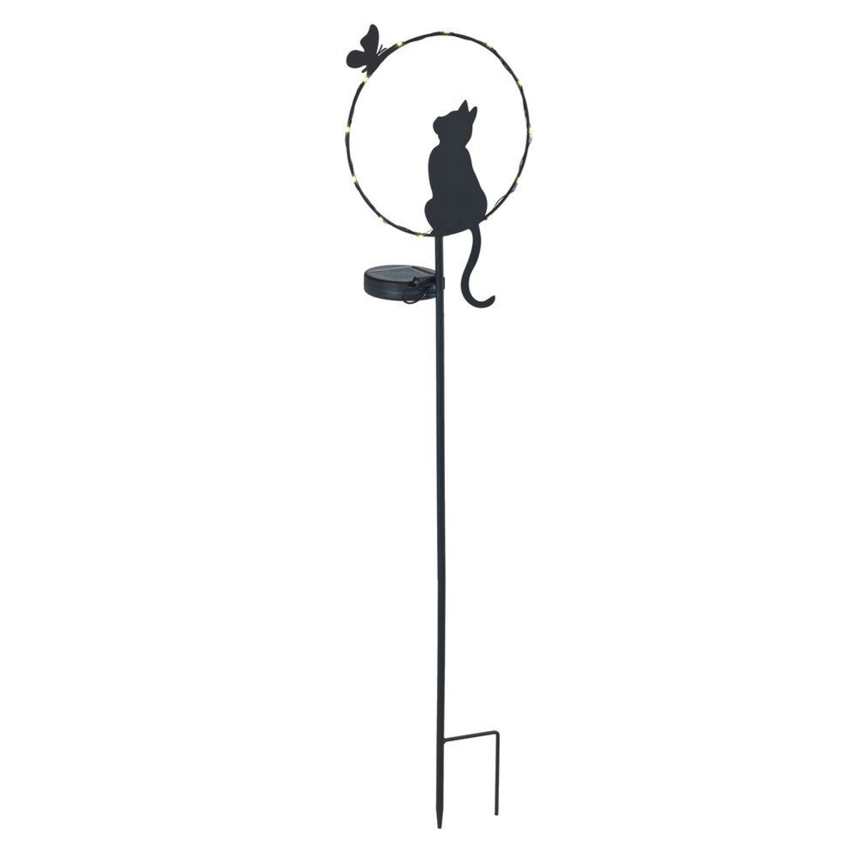 Lampa ogrodowa LED, kot, zasilana energią słoneczną, 85 cm