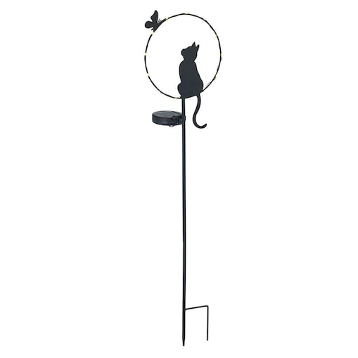 Lampa ogrodowa LED, kot, zasilana energią słoneczną, 85 cm