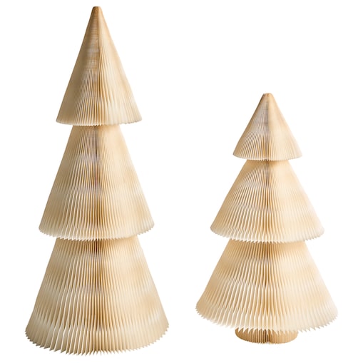 Zestaw 2 dekoracji świątecznych VEFSNA Choinka 90/122 cm Beżowy