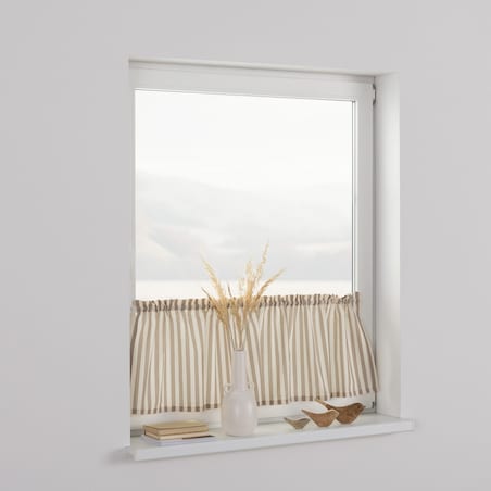 Zazdrostka prosta na metry 390x0 beżowo-białe pasy (1,5cm)