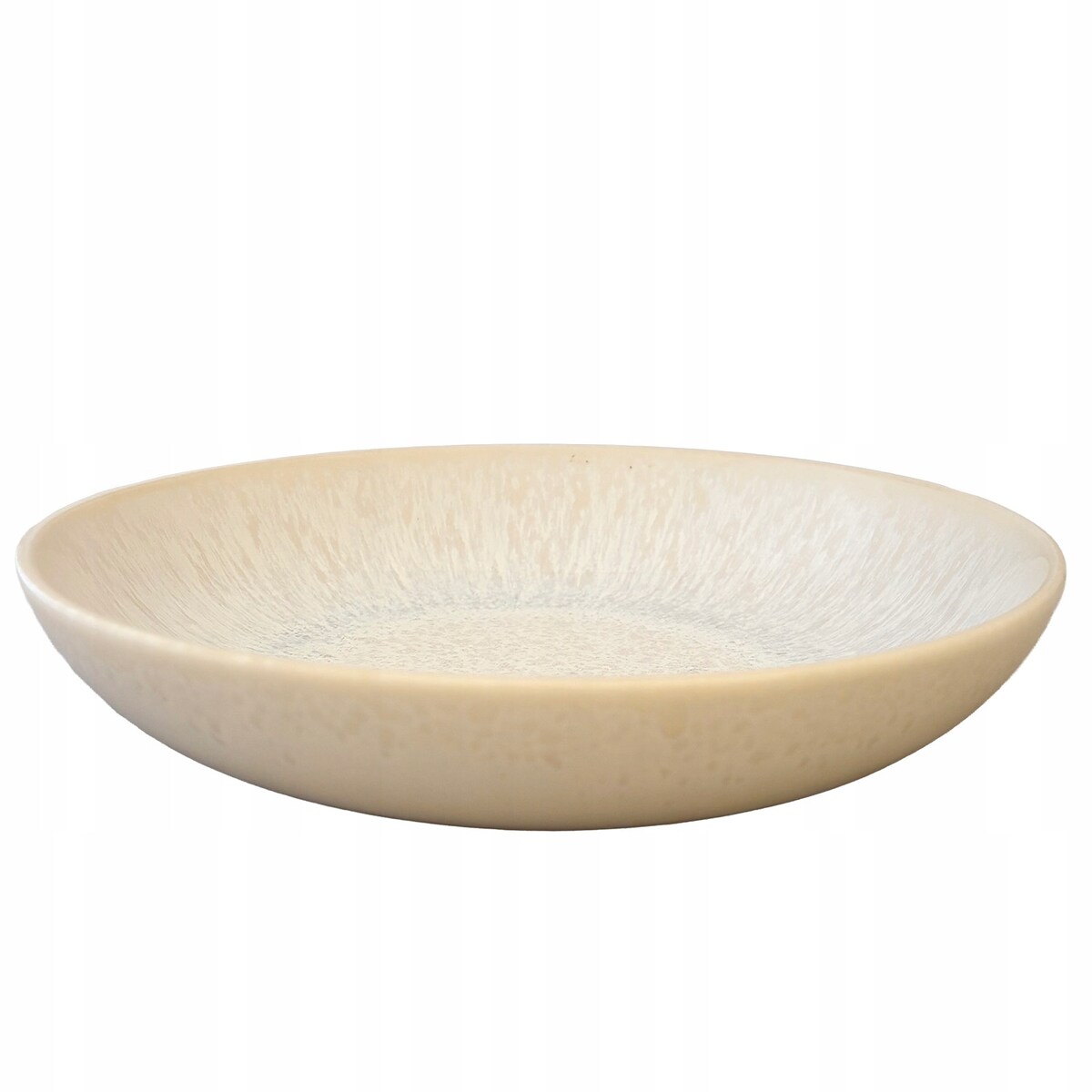 TALERZ DESEROWY 20cm GŁĘBOKI ceramiczny obiadowy beżowy na ciasto okrągły