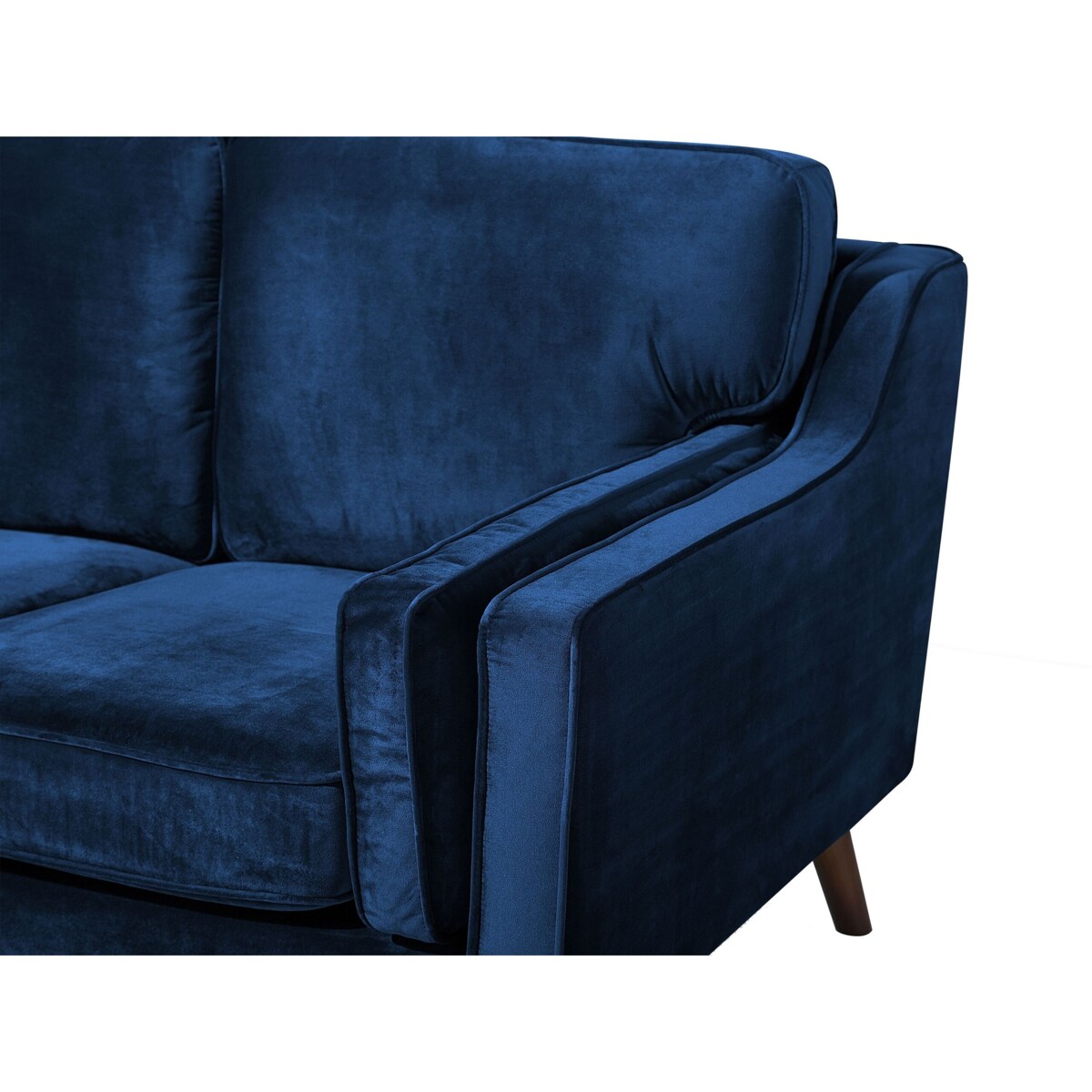 Sofa 2-osobowa welurowa ciemnoniebieska LOKKA