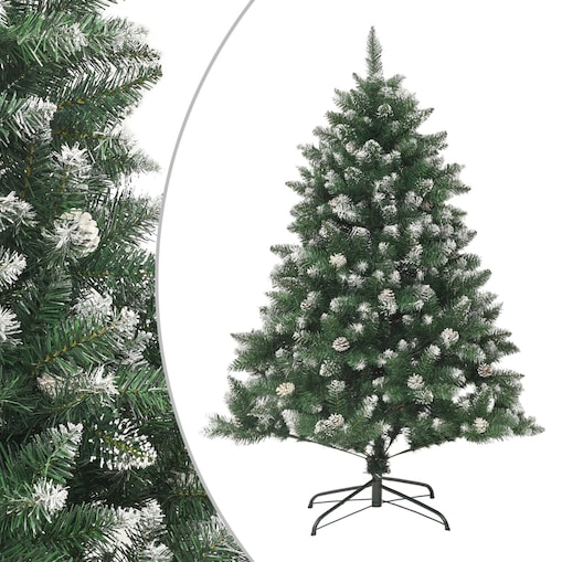 vidaXL Sztuczna choinka ze stojakiem, 120 cm, PVC