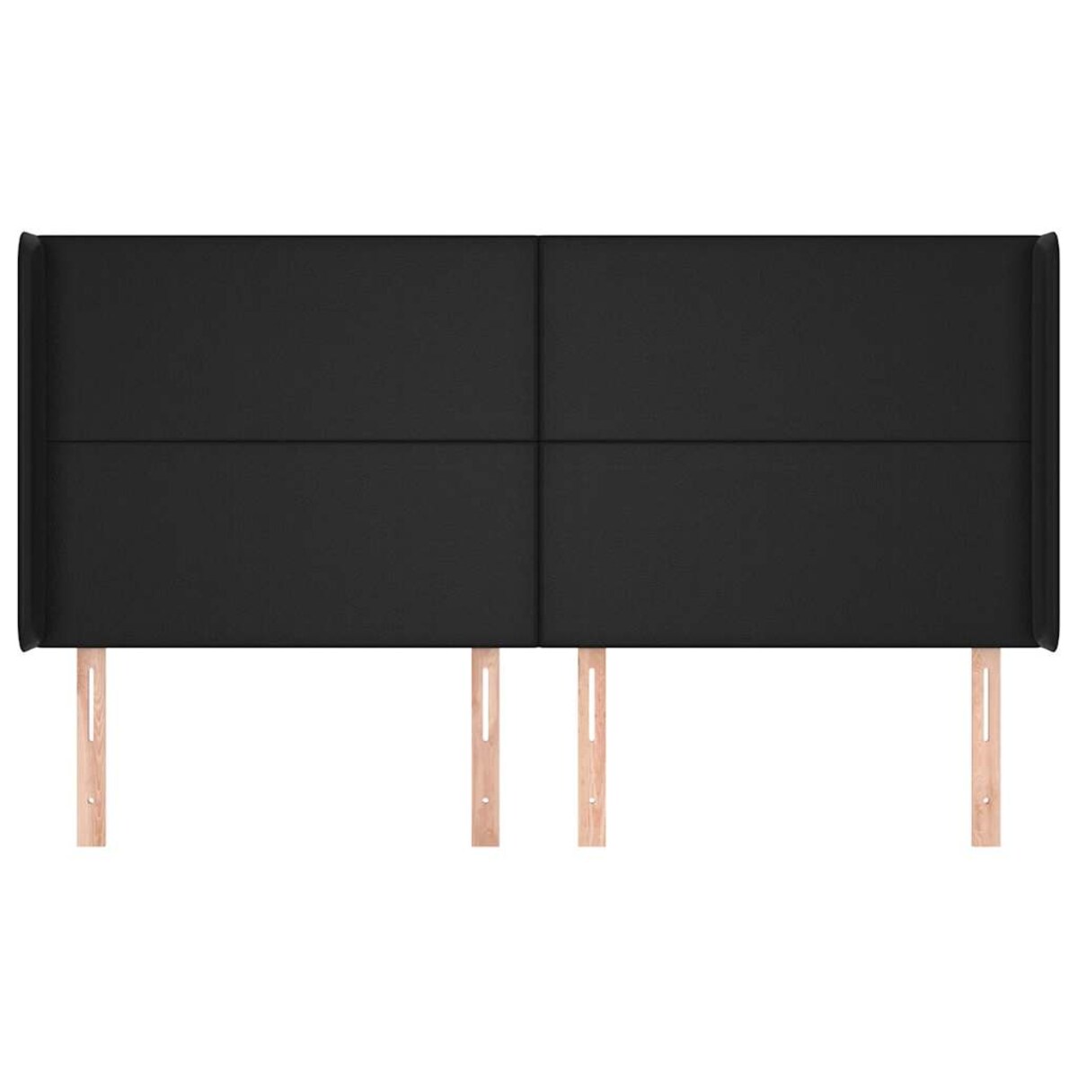 vidaXL Zagłówek uszak, czarny, 163x16x118/128 cm, sztuczna skóra